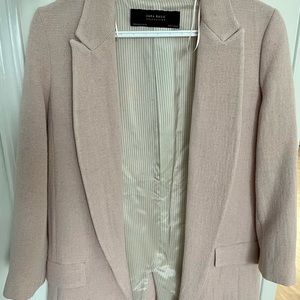 Zara Womens Blazer Coat - Pale Pink